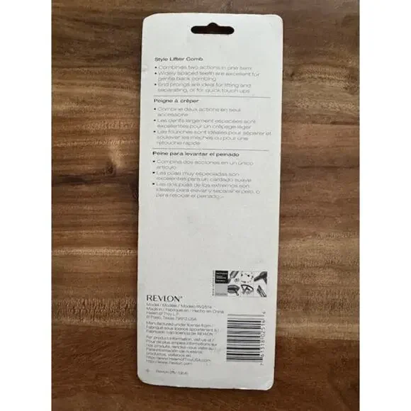 Vintage Revlon Style Lifter Comb RV2514 Wide Tooth Pick Teal Marble Swirl 8" NEW - Picture 3 of 4